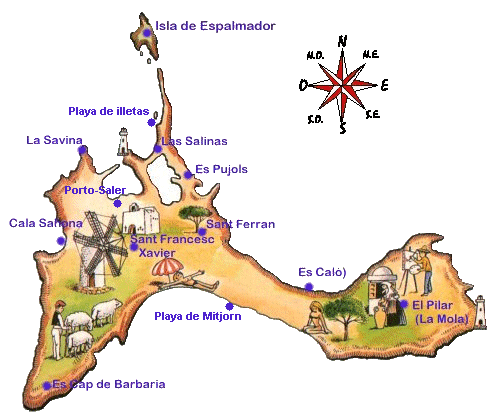 Mapa de Formentera